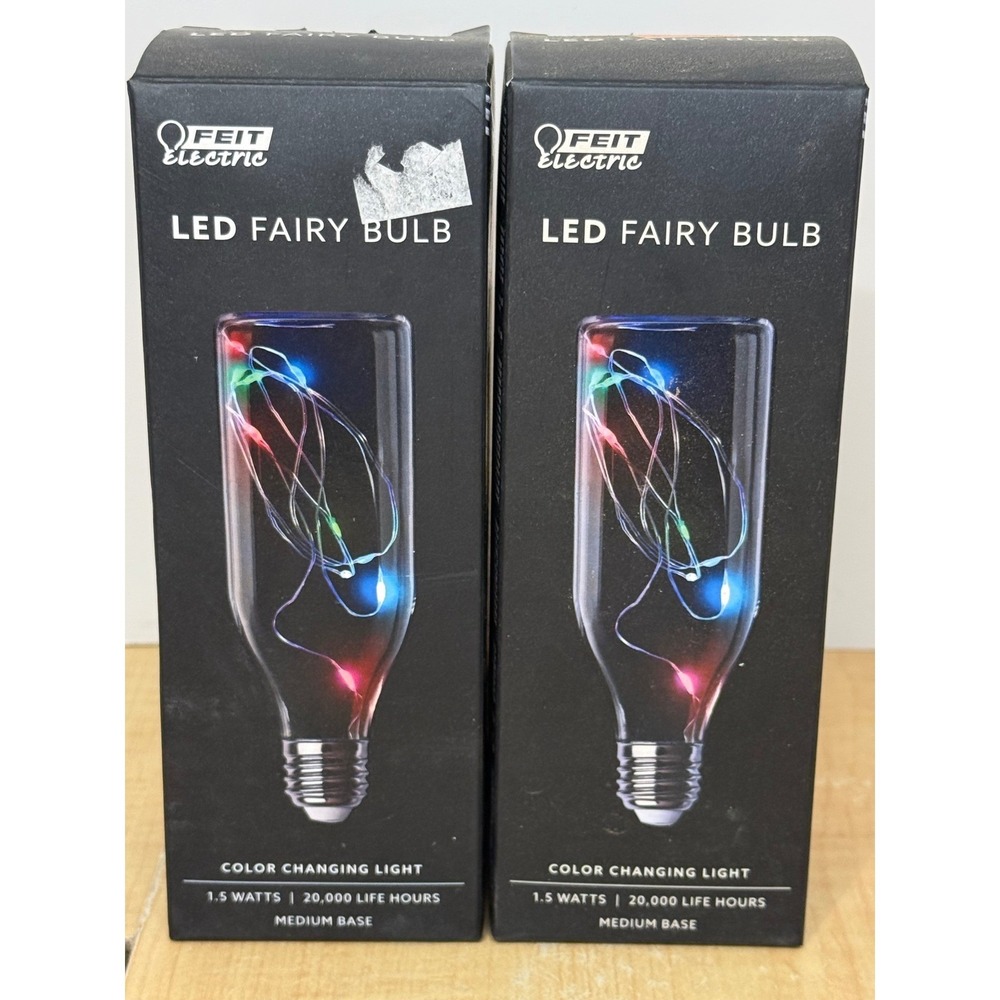 Feit Electric LED Fairy Bulb Color Changing Light 1.5W Medium Base 2 Pack